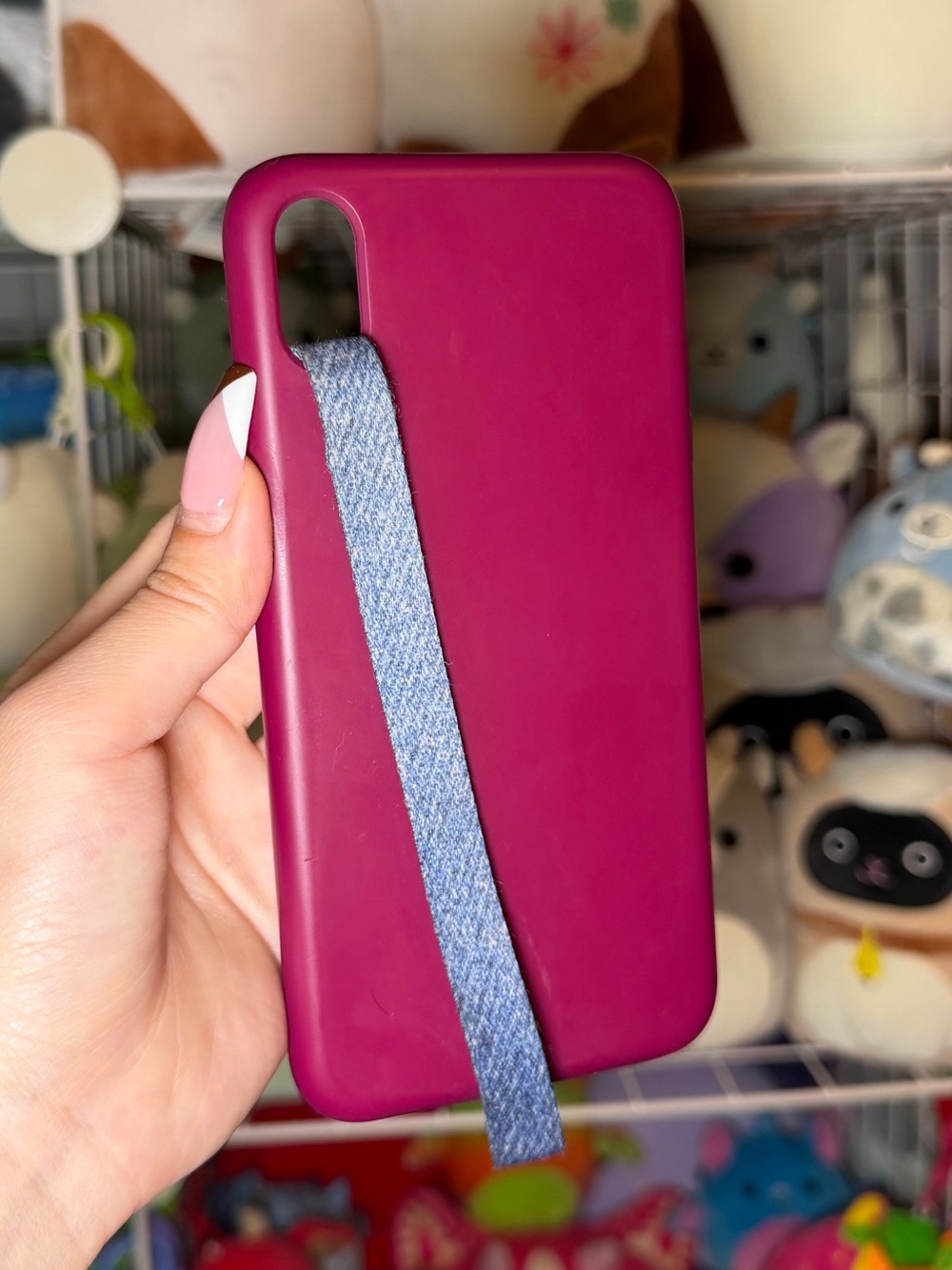 IPhone XS Max Silicone Case in Bright Burgundy with Phone Loop